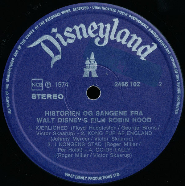 Unknown Artist : Historien Og Sangene Fra Filmen Robin Hood (LP, Mono)