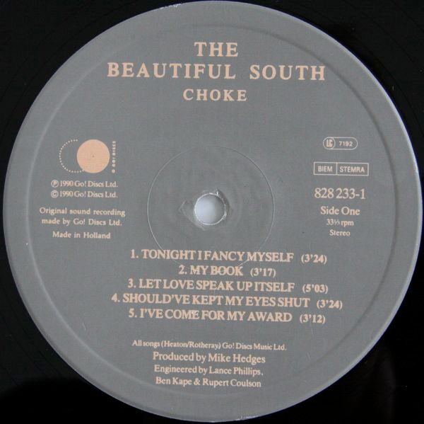 The Beautiful South : Choke (LP, Album)