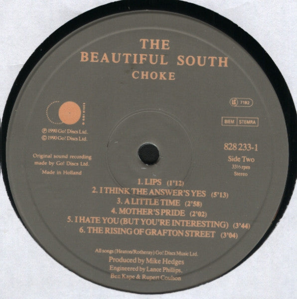 The Beautiful South : Choke (LP, Album)