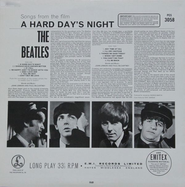 The Beatles : A Hard Day's Night (LP, Album, RE)