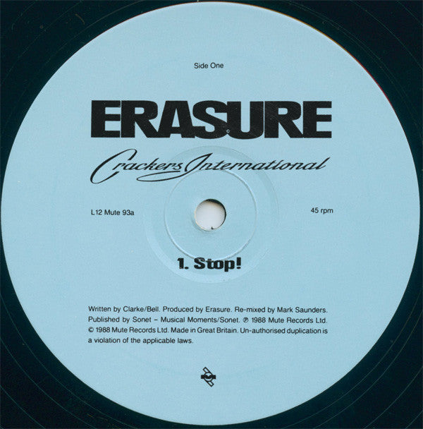 Erasure : Crackers International (Part II) (12", EP)