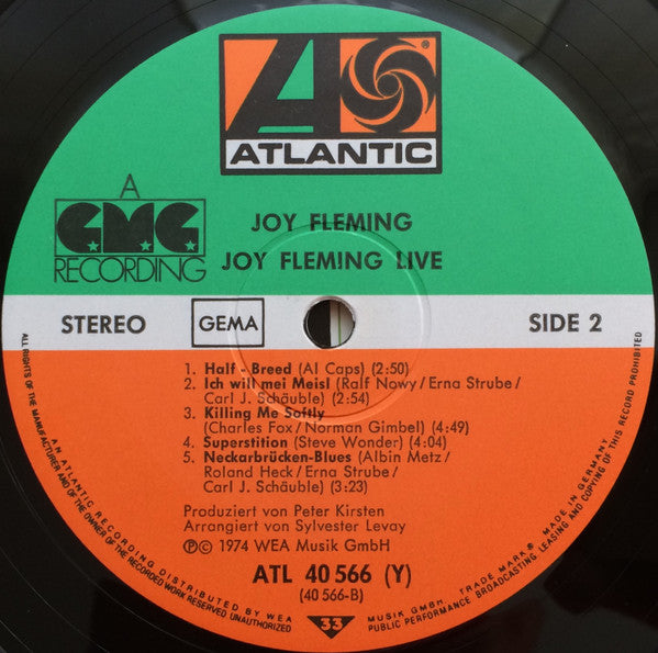 Joy Fleming : Live (LP, Album, RP)