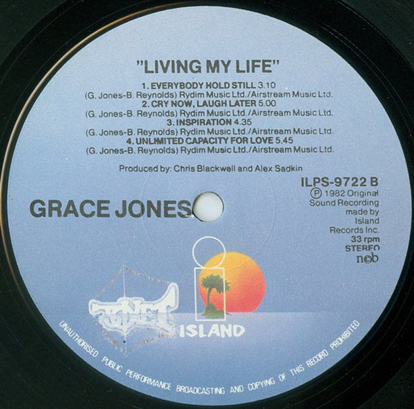 Grace Jones : Living My Life (LP, Album)