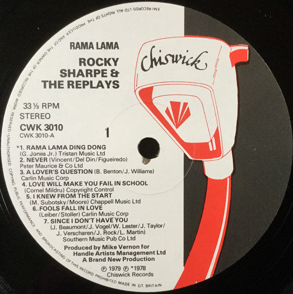 Rocky Sharpe & The Replays : Rama Lama (LP, Album)