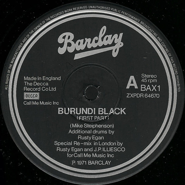 Burundi Black : Burundi Black (12")