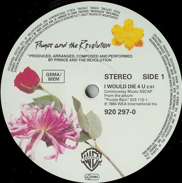 Prince And The Revolution : I Would Die 4 U (12", Single)