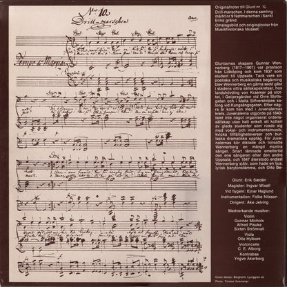 Gunnar Wennerberg, Ingvar Wixell, Erik Saedén : Gluntarne (2xLP, Comp, RE)