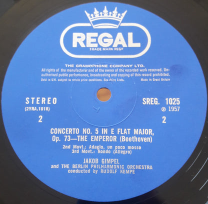 Ludwig van Beethoven, Jakob Gimpel, Berliner Philharmoniker, Rudolf Kempe : Emperor Concerto (LP, RE)