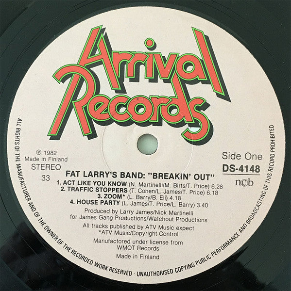 Fat Larry's Band : Breakin' Out (LP, Album)