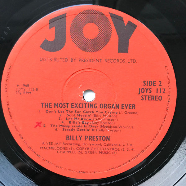 Billy Preston : The Most Exciting Organ Ever (LP, Album, RE)