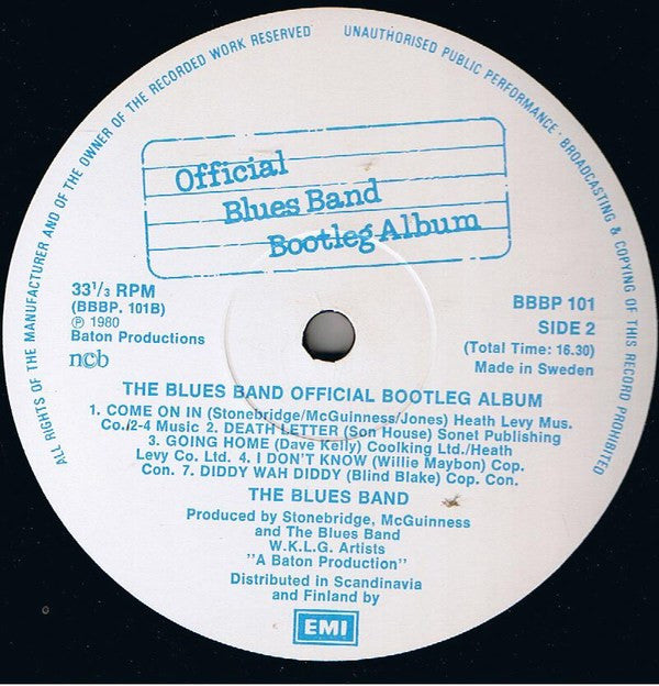 The Blues Band : Official Blues Band Bootleg Album (LP, Album)