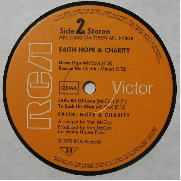 Faith, Hope & Charity : Faith, Hope & Charity (LP, Album)