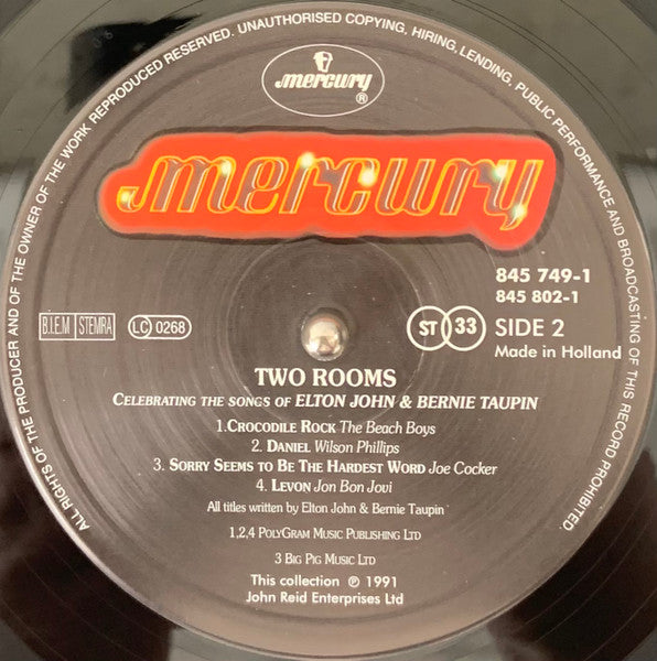 Various : Two Rooms - Celebrating The Songs Of Elton John & Bernie Taupin (2xLP, Album)