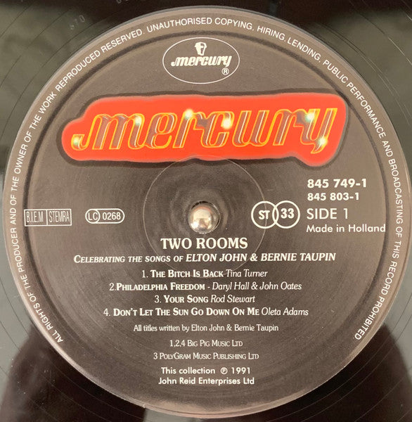 Various : Two Rooms - Celebrating The Songs Of Elton John & Bernie Taupin (2xLP, Album)