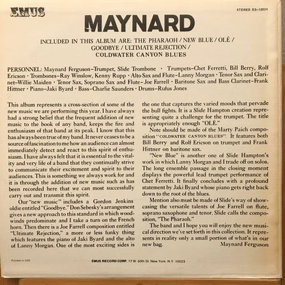 Maynard Ferguson & His Orchestra : Maynard (LP, Album, Yel)