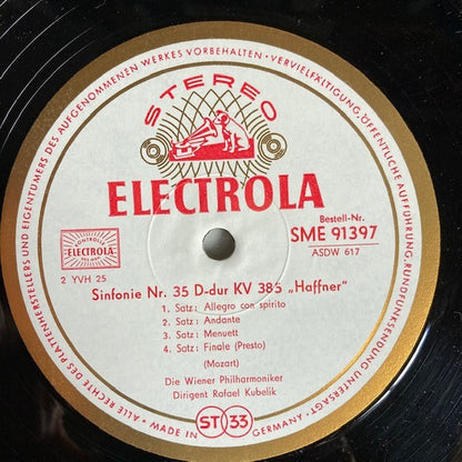 Wolfgang Amadeus Mozart, Rafael Kubelik, Wiener Philharmoniker : Mozart  Sinfonie Nr 35 "Hafner"  Sinfonie Nr 41 "Jupiter" (LP)