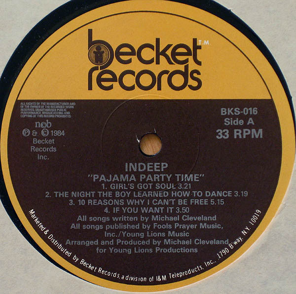 Indeep : Pajama Party Time (LP, Album)