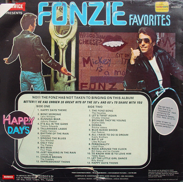 Various : Fonzie Favorites (LP, Album, Comp)