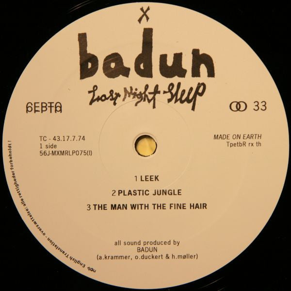 Badun : Last Night Sleep (LP, Album)