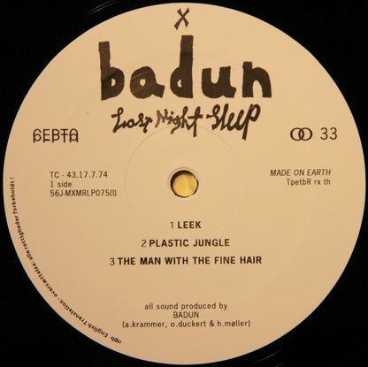 Badun : Last Night Sleep (LP, Album)