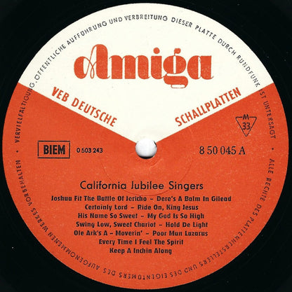 California Jubilee Singers : California Jubilee Singers (LP, Mono)