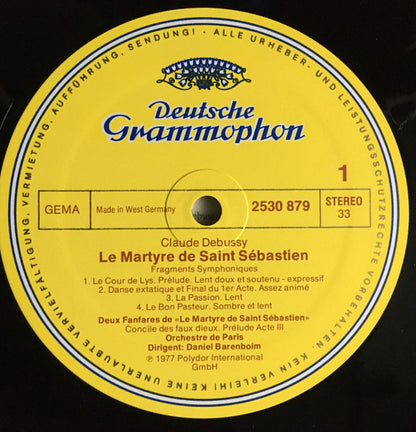 Claude Debussy, Orchestre De Paris · Daniel Barenboim : Printemps · Le Martyre De Saint Sébastien (LP, Album)