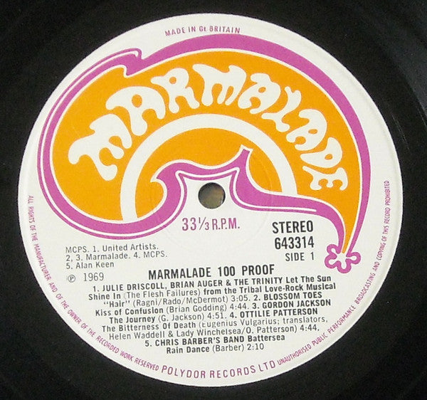 Various : Marmalade 100° Proof (LP, Comp, Smplr)