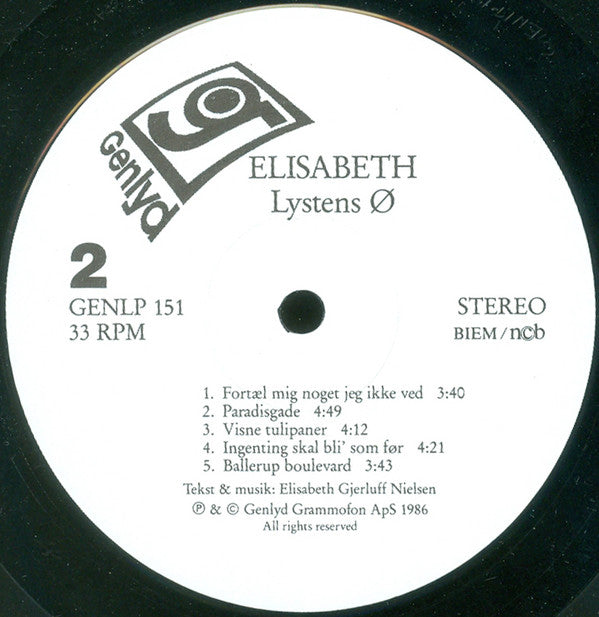 Elisabeth (3) : Lystens Ø (LP, Album)