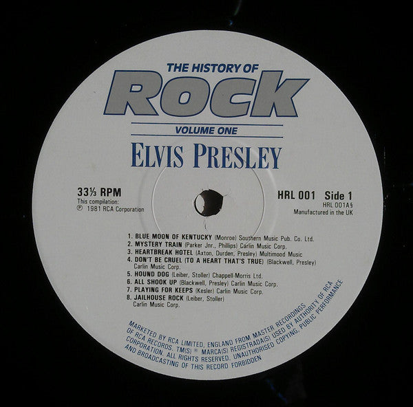 Elvis Presley : The History Of Rock (Volume One) (LP, Comp, Gat)