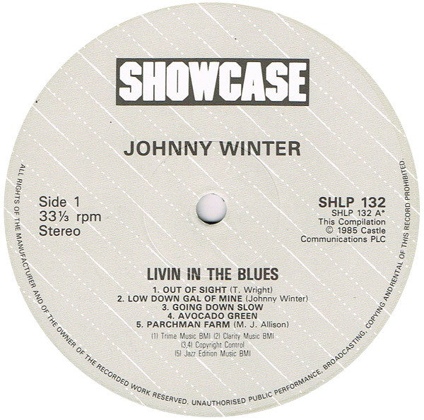 Johnny Winter : Livin' In The Blues (LP, Comp)