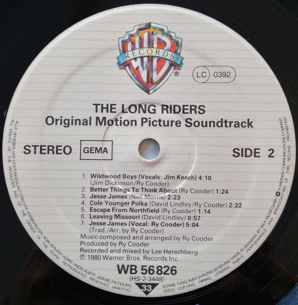 Ry Cooder : The Long Riders (Original Sound Track) (LP, Album)