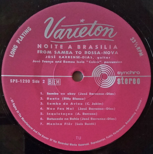 José Barrense-Dias : Noite A Brasilia (From Samba To Bossa-Nova) (LP)