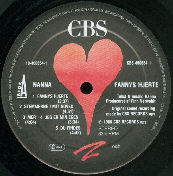 Nanna : Fannys Hjerte (LP, Album)