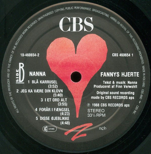 Nanna : Fannys Hjerte (LP, Album)