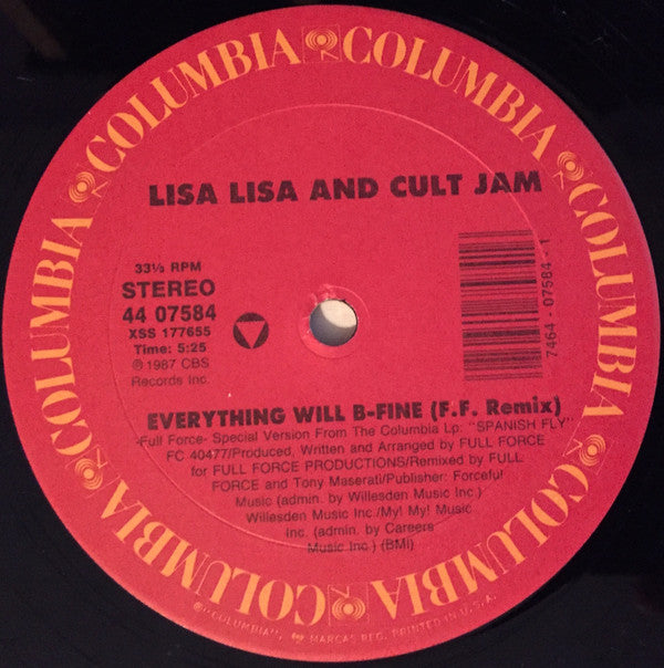 Lisa Lisa & Cult Jam : Everything Will B-Fine (12")