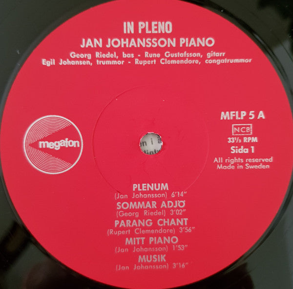 Jan Johansson : In Pleno (LP)