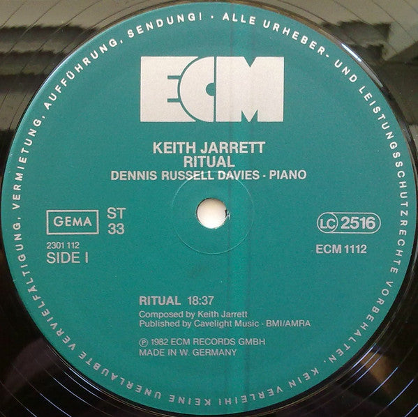 Keith Jarrett, Dennis Russell Davies : Ritual (LP, Album)