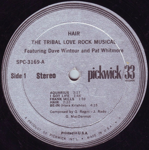 Geoff Love Featuring  Dave Wintour And Pat Whitmore : The Music And Songs From Hair The Tribal Love Rock Musical (LP, Album)