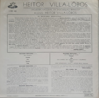 Heitor Villa-Lobos, Orchestre National De France, Henri Bronschwak, Jacques Neilz : As Nove Bachianas Brasileiras - Vol. 4 (Bachianas N.os 8 E 9) / Dois Choros ''Bis'' Para Violino E Violoncello (LP, Album, Mono)