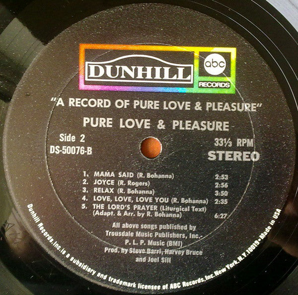 Pure Love And Pleasure : A Record Of Pure Love & Pleasure (LP, Album, Mon)