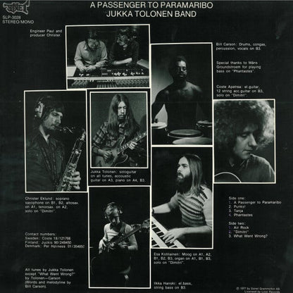 Jukka Tolonen : A Passenger To Paramaribo (LP, Album)