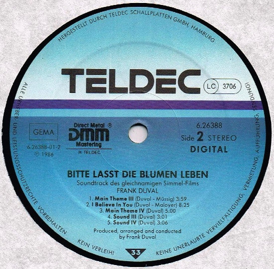 Frank Duval : Bitte Lasst Die Blumen Leben (Soundtrack Des Gliechnamigen Simmel-Films) (LP, Album)