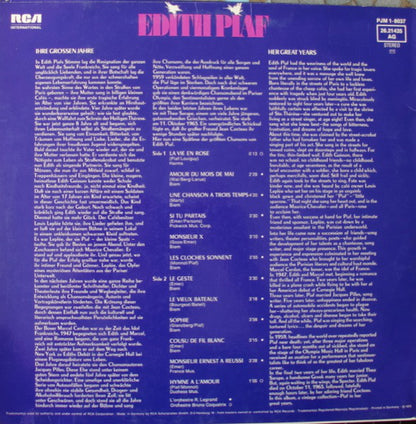 Edith Piaf : Edith Piaf (LP, Comp, RE)