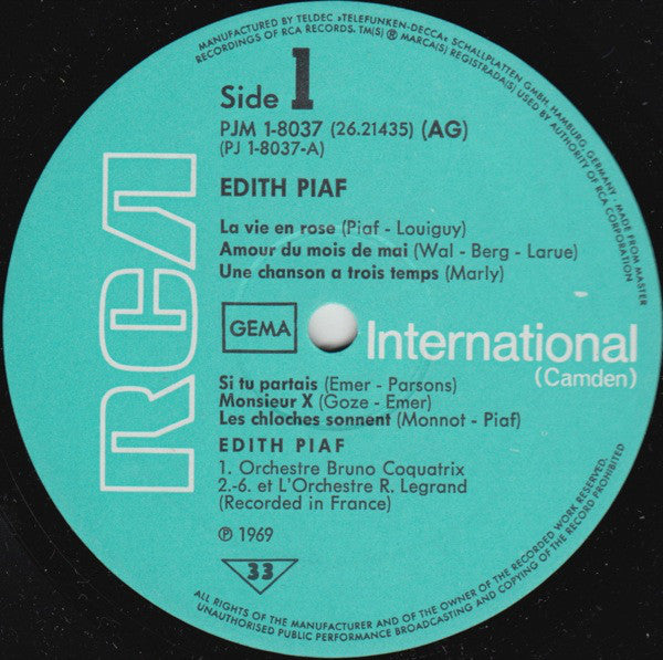 Edith Piaf : Edith Piaf (LP, Comp, RE)