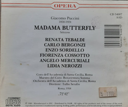 Giacomo Puccini, Tullio Serafin, Renata Tebaldi, Carlo Bergonzi, Fiorenza Cossotto, Enzo Sordello : Madama Butterfly Selezione (CD)