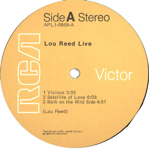 Lou Reed : Lou Reed Live (LP, Album, RE)