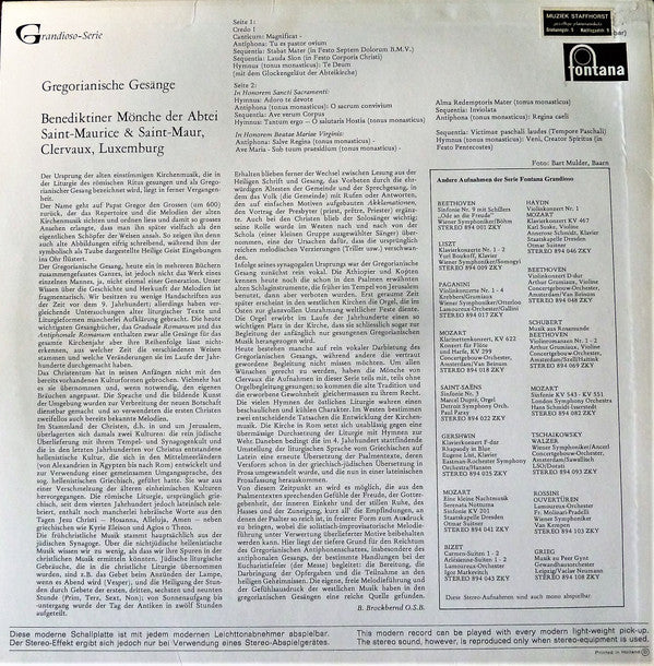 Benediktiner Mönche Der Abtei Saint-Maurice & Saint-Maur : Die Stille Von Clervaux, Gregorianische Gesänge (LP, Album)