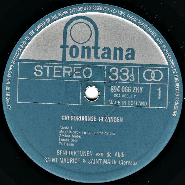Benediktiner Mönche Der Abtei Saint-Maurice & Saint-Maur : Die Stille Von Clervaux, Gregorianische Gesänge (LP, Album)