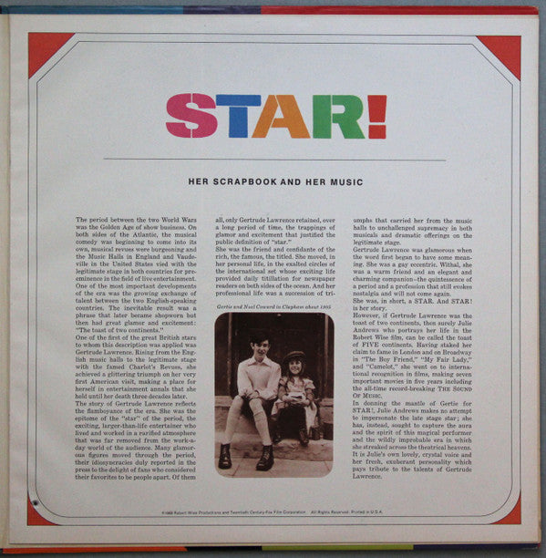 Julie Andrews : Star! (Original Motion Picture Sound Track Album) (LP, Album, Gat)