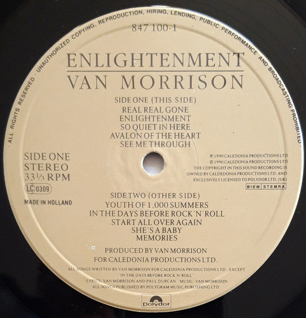 Van Morrison : Enlightenment (LP, Album)